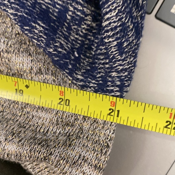 LANE BRYANT - blouse: knit asymmetric grey & blue s/s w stud silver 🩶- 14/16 - Picture 6 of 16